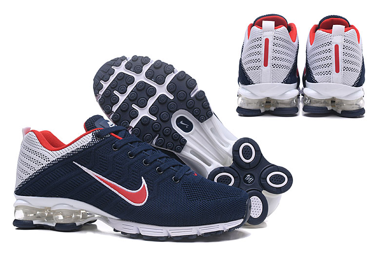 Men Nike AIR Shox Knit CBlue Silver Red Shoes